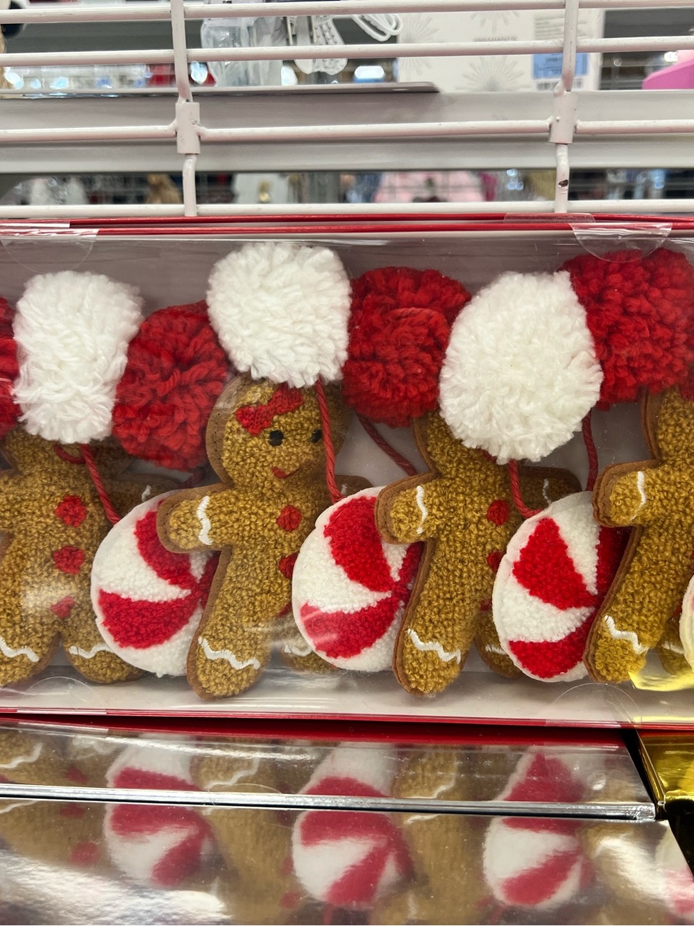 Holiday Gingerbread Peppermint Ornament Set - Red, White, Gold